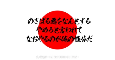 【長渕語録】のさばる悪をなんとする やめろと言われて なおやるのが俺の性分だ